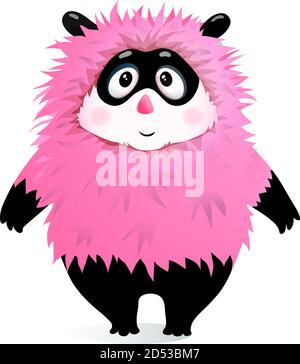 Fluffy Hairy Friendly Monster for Kids Stock Vector