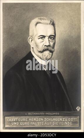 Reichskanzler Theobald von Bethmann Hollweg von 1909 bis 1917, Zitat | usage worldwide Stock Photo