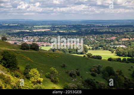 Summer's day on the South Downs Way, West Sussex, UK; above the Arun Valley Stock Photo