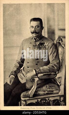 Franz Ferdinand von Österreich Este, Sitzportrait, Uniform, Orden | usage worldwide Stock Photo
