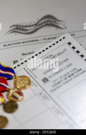 Official Absentee Military Ballot, General Election, 2020, United States