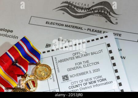 Official Absentee Military Ballot, General Election, 2020, United States Stock Photo