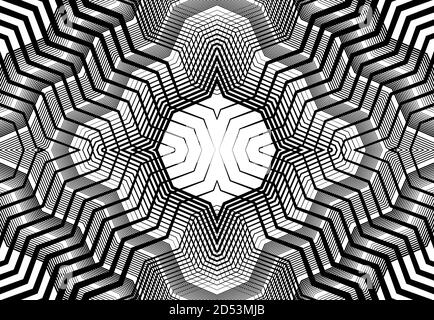 repeatable and tileable grid, mesh of zig-zag, criss-cross and wavy interlace, intertwine and interweave lines. abstract lattice and grating, grid and Stock Vector