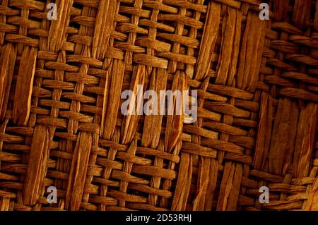 Brown Textured Braided Vimini Background Stock Photo