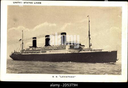 Steamer SS Leviathan, Dampfschiff, United States Lines, USL | usage worldwide Stock Photo