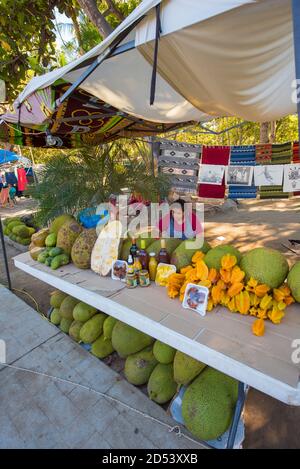 Fruit stand, open air markets, San Pancho, San Fransisco, Nayarit, Mexico. Stock Photo