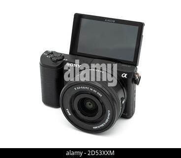 photo camera with white screen cut with clipping path Stock Photo - Alamy