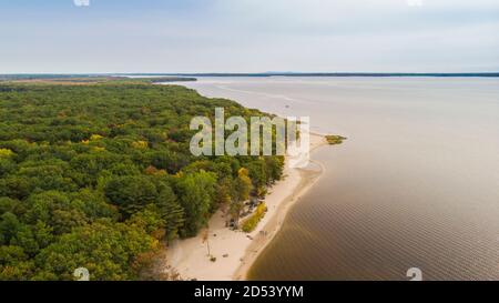 Aerial view of the beach in Oka national park, Canada Stock Photo