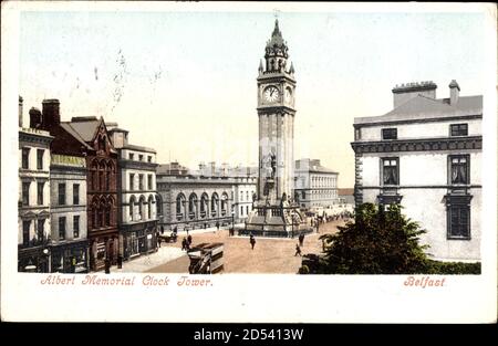Belfast Nordirland, Albert Memorial Clock Tower, Glockenturm | usage worldwide Stock Photo