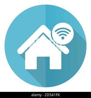Internet, home, house blue vector icon, flat design illustration in eps 10 Stock Vector
