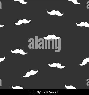 Moustache seamless pattern vector. Random icon isolated on white background . Stock Vector