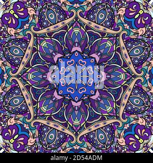 Seamless tracery tile mehndi design Stock Vector