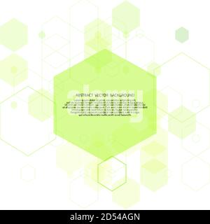 Abstract geometric background with green hexagon or hexagonal shapes. Stock Vector