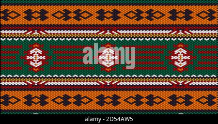 Ornament, mosaic, ethnic, folk pattern. It is made in bright, juicy, perfectly matching colors. Stock Vector