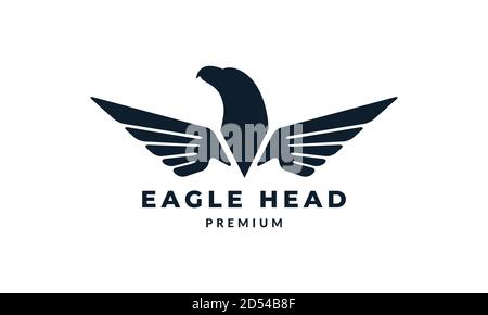 eagle and wings modern rounded logo vector illustration design Stock Vector