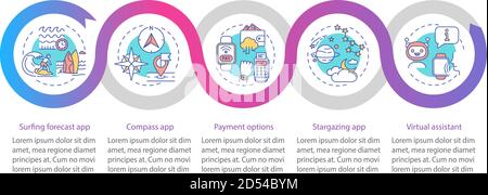 Smartwatch attributes vector infographic template Stock Vector