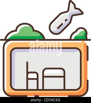 Bomb shelter RGB color icon Stock Vector