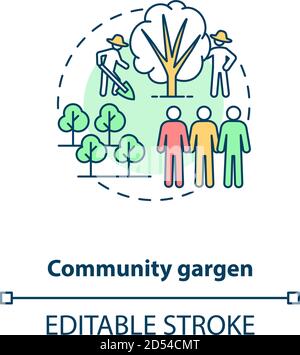 Community gargen concept icon Stock Vector