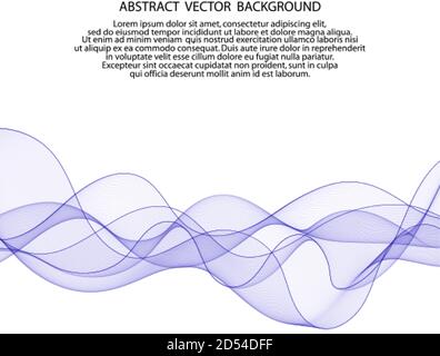 Blue abstract wave. Curves isolated on white background Stock Vector