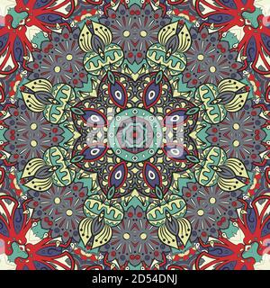 Seamless tracery tile mehndi design Stock Vector