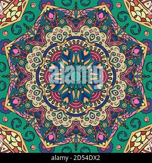 Seamless tracery tile mehndi design Stock Vector