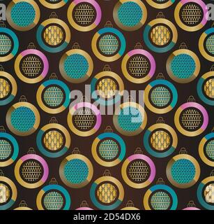 Christmas abstract geometry balls. Colorful geometric seamless pattern Stock Vector