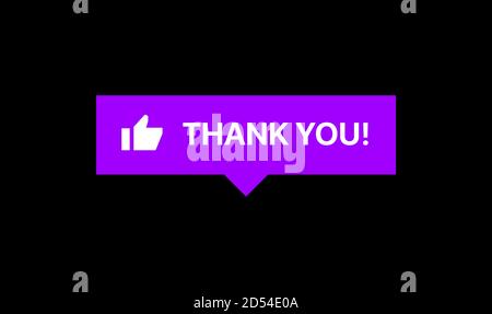 Thank You Message. Thank You Notification. Social Media Reaction Vector Illustration On Black Background Stock Vector