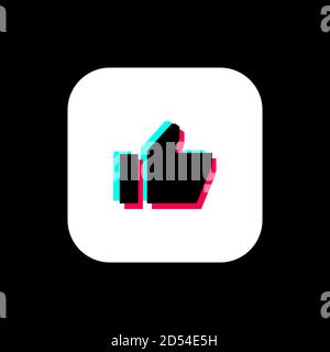 TikTok Like Icon. Like Button. Social Media Vector Illustration On Black Background Stock Vector