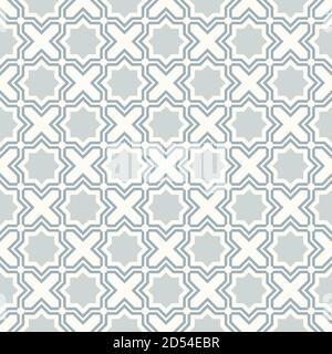 Tangled modern pattern, based on traditional oriental arabic geometric repeat patterns. Seamless vector background. Plain neutral natural colors - eas Stock Vector
