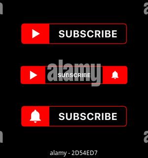 Youtube Subscribe Button Set. Youtube Lower Thirds. Vector Illustration On Black Background Stock Vector