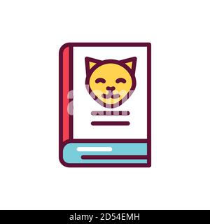 Pets book color line icon. Vector illustration Stock Vector