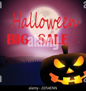 Halloween sale offer design template. Stock Vector