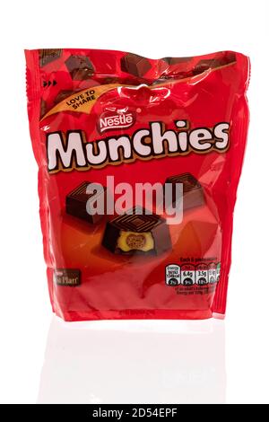 Winneconne, WI - 6 October 2020:  A package of Nestle Munches candy on an isolated background. Stock Photo
