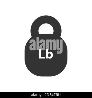 Lb, Lbs weight mass black simple flat icon. Old barbell press in flat ...