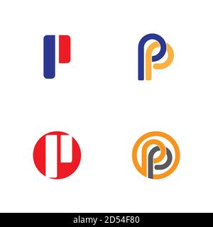 P logo and symbol vector template design Stock Vector