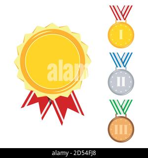 Medals set isolated on white background. Stock Vector