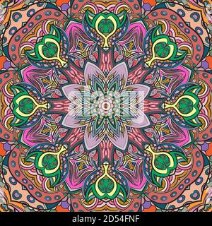 Seamless tracery tile mehndi design Stock Vector