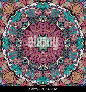 Seamless tracery tile mehndi design Stock Vector