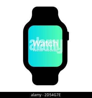 Apple Watch Flat Mockup. iWatch. Smart Watch. Clean Frame Design. Device Vector Illustration On White Background Stock Vector