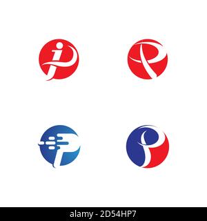 P logo and symbol vector template design Stock Vector
