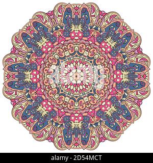 Mandala, tracery wheel mehndi design Stock Vector