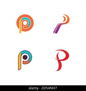 P logo and symbol vector template design Stock Vector