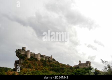 Ancient castle of Roccascalegna sited on a rocky headland Abruzzo Italy Stock Photo