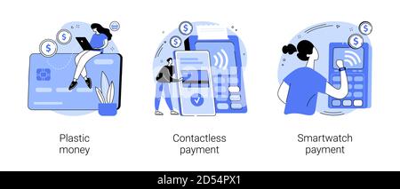 Digital transactions abstract concept vector illustrations. Stock Vector