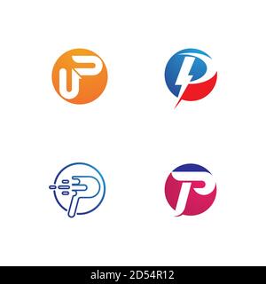 P logo and symbol vector template design Stock Vector