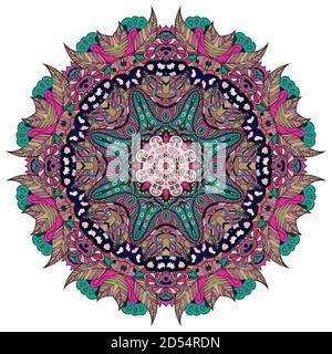 Mandala, tracery wheel mehndi design Stock Vector