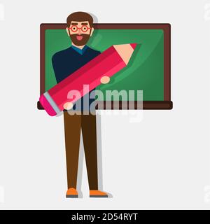 male teacher concept vector illustration in flat style Stock Vector