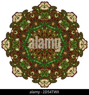 Mandala, tracery wheel mehndi design Stock Vector