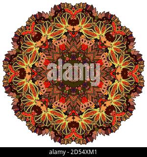 Mandala, tracery wheel mehndi design Stock Vector