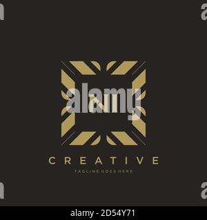initial letter luxury ornament monogram logo template vector Stock Vector